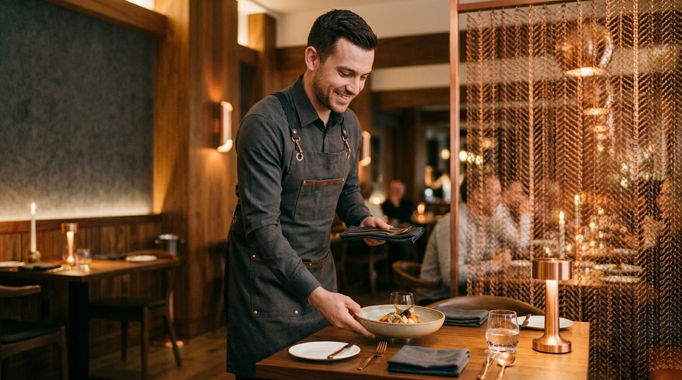 Service professionnel en salle de restaurant