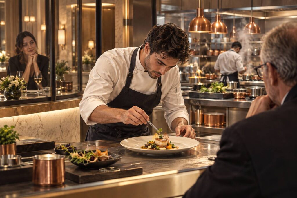 Illustration éditoriale du sujet : Camille dans Top Chef : « Ma copine est là, je compte pas me ridiculiser ! »