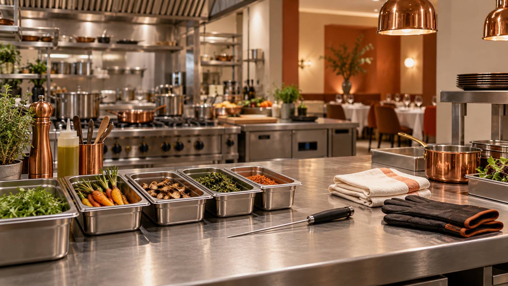 Cellule de refroidissement rapide en inox dans une cuisine professionnelle impeccable